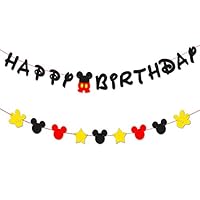 PANTIDE Mickey Mouse Birthday Banner Garland Mickey Mouse Themed Party Supplies Home Decoration Mickey Mouse Inspired Birthday Party Favor