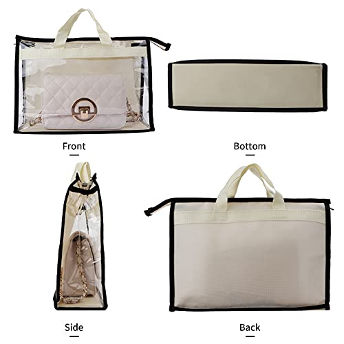 Interesse 9 Packs Purse Storage Organizer, Handbag Storage for Closet, Dust Bag for Handbag, Purse Cover Hanging Closet Organizer with Zipper and Handles