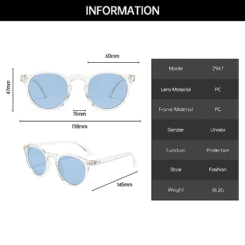 YAMEIZE Polarized Sunglasses Round Oval Retro Vintage Tinted Glasses Fashion Classic for Men Women UV Protection 400