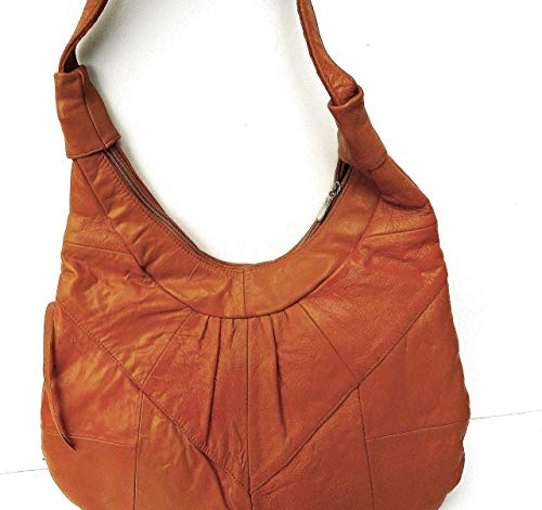 Large Hand Painted Sunflower Tan Leather Boho Fringe Hobo Shoulder Bag Bohemian Handbag for Women