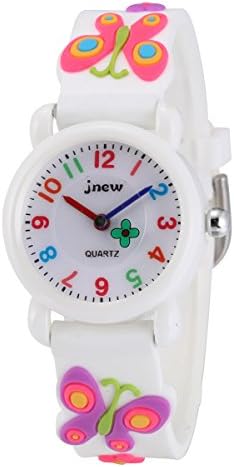 JewtmeKids Time Teacher Watches 3D Cute Cartoon Silicone Children Toddler Butterfly Wrist Watches for Ages 3-10 Boys Girls Little Child