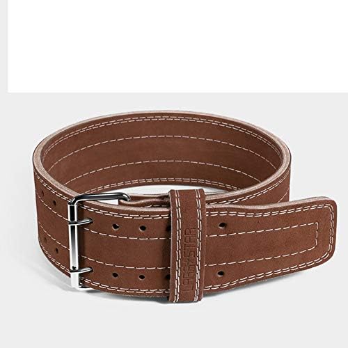 Men Cow Hide Leather Belt, Weight Lifting Back Support Heavy Duty Powerlifting Belt Premium Double Prong With Advanced Screw Rivets.