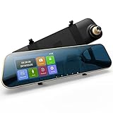 Mirror Dash Cam, DuDuBell 4.3” Touch Screen Car Dash Cam 1080P 290° Wide Angle Mirror DVR, Dual Dashboard Recorder with 6G HDR Night Vision Front Cam and IP 68 Waterproof LED Rear Backup Cam
