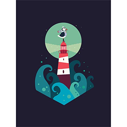 Wee Blue Coo Nautical Lighthouse Canvas Wall Art Print