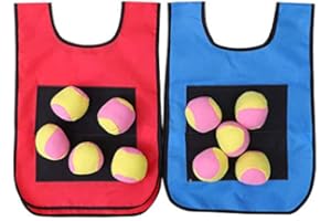 Carhar Dodgeball Game Set - 2Pcs Kids Dodgeball Tag Vests with 10 Balls for Indoor Playground Games