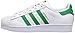 adidas Originals womens Superstar Sneaker, White/Green/Gold Metallic, 3.5 Big Kid US
