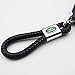 For Land Rover Logo Emblem Key Chain Key Ring Metal Alloy BV Style Leather Gift Decoration Accessories (Black)