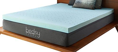 Bedsy Sleep Mattress Topper Gel Memory Foam, Queen, Blue