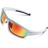 TOREGE Polarized Sports Sunglasses for Man Women Cycling Running Fishing Golf TR90 Unbreakable Frame TR034 (Sliver&Black&Red)