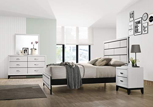 Roundhill-Furniture-Stout-Contemporary-Panel-Bedroom-Set-with-Queen-Bed-Dresser-Mirror-2-Night-Stands-White Roundhill Furniture Stout Contemporary Panel Bedroom Set with Queen Bed, Dresser, Mirror, 2 Night Stands, White