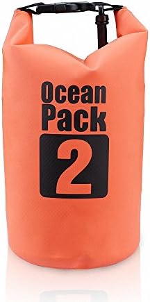 Kicsup PVC Waterproof Dry Bag for Boating,Kayaking and Camping (Orange,2L)