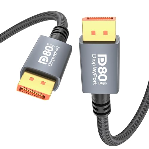 DisplayPort 2.1 Cable 3.3FT Ultra High Speed 80Gbps