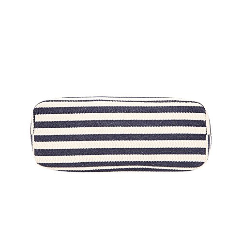 GS.Lee Womens Canvas Handbag Handmade Stripes Purse Tote Shoulder bag, Black - Thumbnail 3
