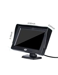 Cámara de copia de seguridad y kit de monitor, placa de matrícula de Chuanganzhuo Cámara de respaldo de gran angular CMOS con visión nocturna de 7 LED + monitor LCD de 4.3 TFT