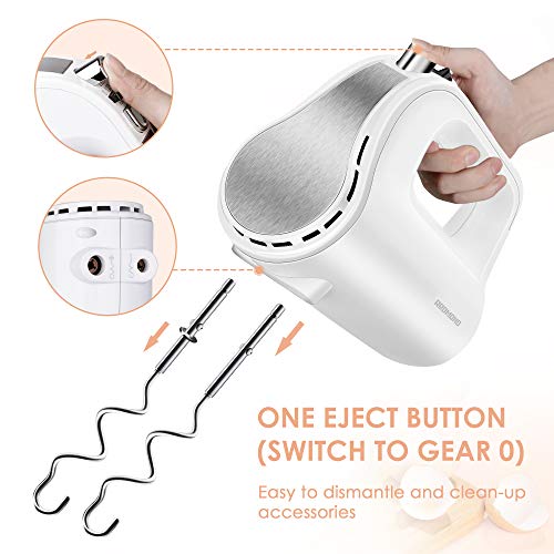 REDMOND Hand Mixer, 5Speed Electric Hand Mixer with Turbo, Easy Eject