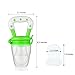 Baby Fruit Feeder Pacifier Baby Food Feeder Silicone Mesh Baby Feeder 2 PCS with Handgrip for Boys and Girls 2 PCS (6-12 months, Blue,Green)