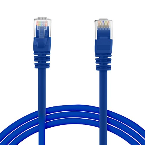 FiveStarCable Cat5e Snagless Ethernet Patch Cable, 3ft, 6ft,10ft, 15ft, 25ft, 50ft cat5e cables (25 Ft, Blue)