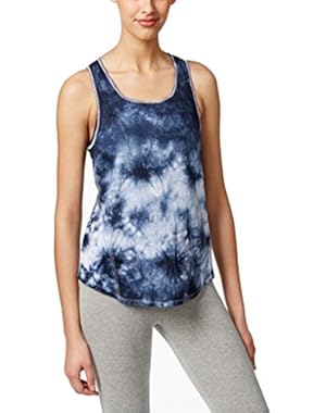 Performance Tie-Dyed Twist-Back Tank Top Navy X-Small