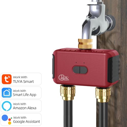 GIEX WiFi Watering Programmer 2 Zones, Intelligent Regulator for Garden Pipes, Compatible with Tuya and Smart Life Apps