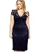 Ibagstyle® Women's Scalloped V-neck Lace Plus Size Midi Dress Purple