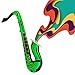 Kicko 24 Inches Saxophone Inflate Pack f 12 - Party Decoration - Party Balloons - Toy for Children - Music Shaped Balloons - Instrument Accessory - Assorted Colors