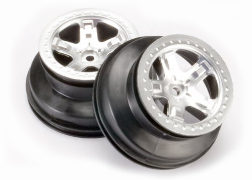 Traxxas 5872 SCT Satin Chrome, Black Beadlock-Style Wheels, Dual Profile (pair)