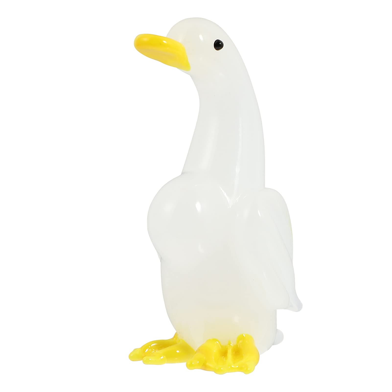 Amosfun Hand Blown Clear Glass Art Goose Figurine Crystal Animals Glass Blown Table Medium Ornament (Art 3)