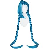 miccostumes Women's Anime Cosplay Wig Blue Long Two-tails Wig Halloween Party (onesize)