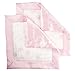 SwaddleDesigns Cotton Muslin Baby Lovies, Set of 2 Small Security Blankets, Pastel Pink Butterflies
