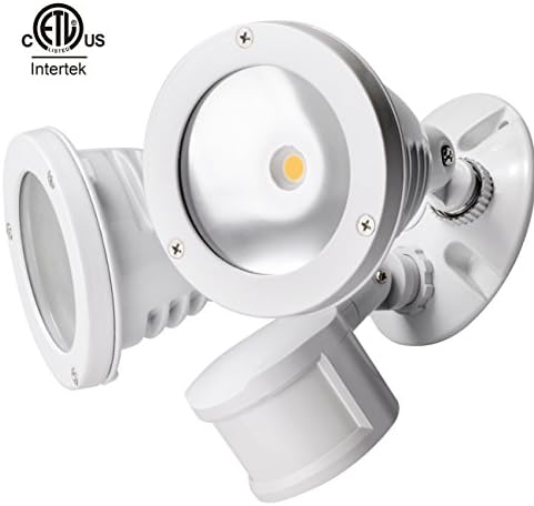 Topele 24W LED Security Light, 2000lm Motion Activated Outdoor Security Floodlight with 2 Adjustable Light Heads, - Super Bright, 4000K Daylight, IP65 Waterproof, ETL-listed Outside Spotlight - White