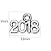 100pcs- Antique Silver Year 2022 Charms Pendants DIY Charms Pendant Making Bracelet and Necklace 13x9mm (100pcs)