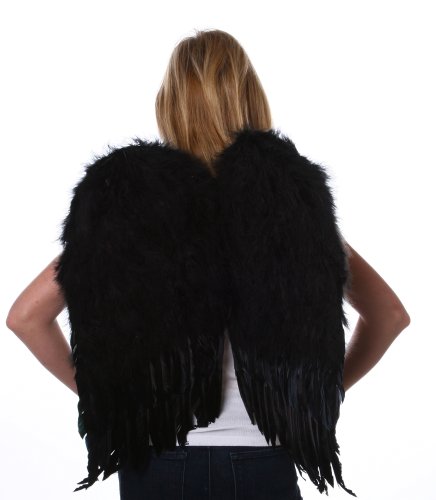 Zucker Feather Products Decorative Feather Angel Wings, Medium, Black