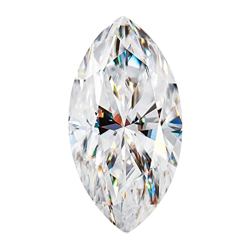 Instagem Lab Created White Moissanite Marquise Shape AAA Quality from 3x1.5MM - 14x7MM
