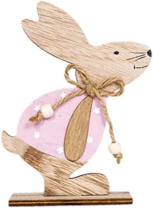 Iusun Easter Decorations Wooden Rabbit Shapes Home Table Top Decor Pendant Wedding Festival Holiday Christmas Halloween Party Valentine's Day New Year Ornaments Craft Gifts