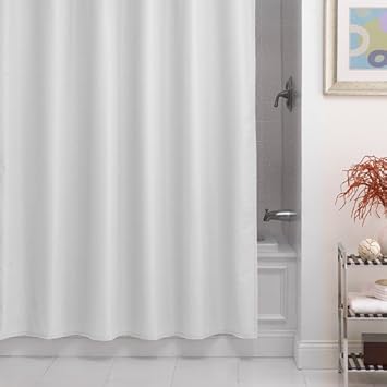 Pierce Fabric Microfiber Shower Curtain Liner W Weighted Bottom