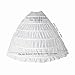 ZJchao 6-Hoop Hoops Petticoat White Bridal Crinoline Petticoats Slips Underskirt (6-Hoop Petticoat)