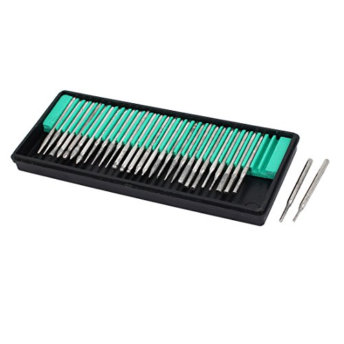 uxcell 3mm Shank Diamond Coated Grinding Mandrel Mounted Points Polishers Set 30 in 1