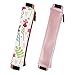 MoKo Pencil Case (2 Pack), PU Leather Pen Pencil Pouch Holder Stationery Zipper Bag with Elastic Strap for Pens, Pencils, Markers, Eraser - Printing & Gold Pink