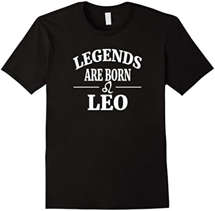 Men's Legends are Born Leo Tshirt Horoscope Zodiac July August XL Black