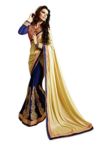 Li Te Ra Women's Fancy Georgette Half Half Saree