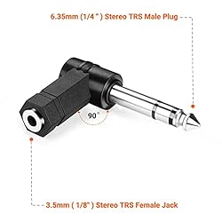WILLIZTER Right Angled 6.35mm 0.25 inch TRS 3 Pole
