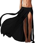 JAKY Womens Sheer Sarong Side Slit Beach Skirt Maxi Swimsuit Cover Ups Swimwear