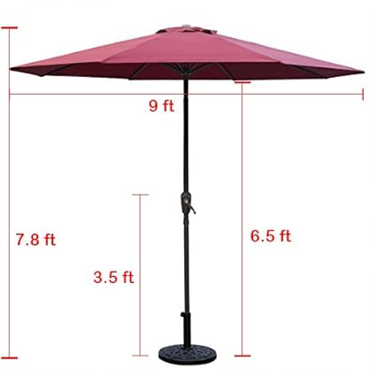 7 11 Ft Outdoor Patio Umbrella Market Table Yard Garden W Crank Tilt Shade Home Garden Garden Patio Umbrellas Ayianapatriathlon Com