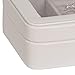 Mele & Co. Rio Faux Leather Glass Top Jewelry Box, 7 3/8-Inch by 5 7/8-Inch by 2 1/2-Inch, Ivory
