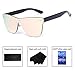 GAMT Rimless Sunglasses Futuristic Shield Mirrored Design (Pink)