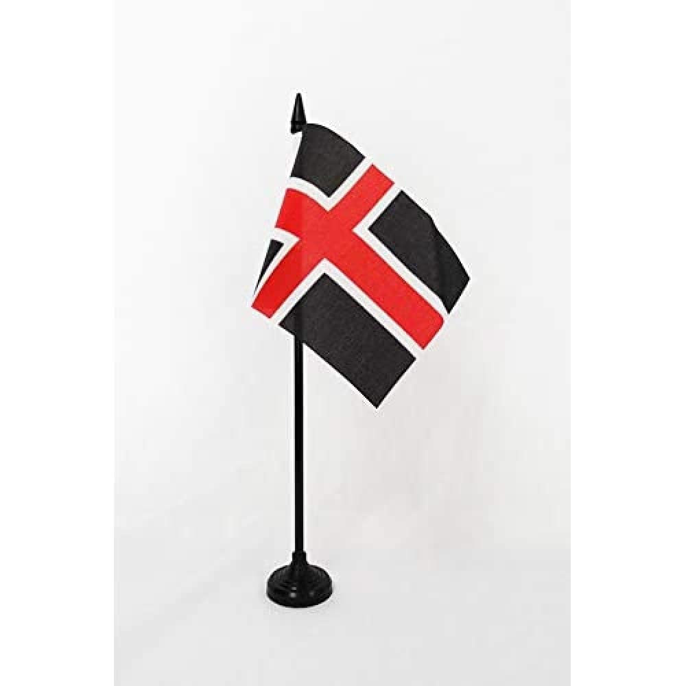 AZ FLAG - Durham City Table Flag 4'' x 6'' - Durham City Office Mini Banner 100% Polyester 15 x 10 cm - Mini Desk Flag with 10'' Pole and Black Plastic Base