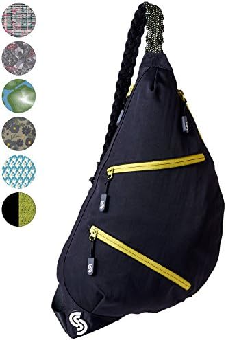 Slope Sling Bag for Women Kids School Crossbody Shoulder Backpack One Strap Daypack - Apple Black