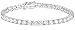 Amazon Essentials Platinum Plated Sterling Silver Round Cut Cubic Zirconia Tennis Bracelet (4mm), 8