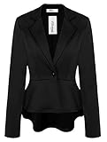 Meaneor Women's Crop Frill Shift Slim Fit Wear to Work Peplum Blazer Jacket Coat