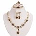 Moochi Gold Plated Zircon Stones Embedded Brass Necklace Earrings Jewelry Set